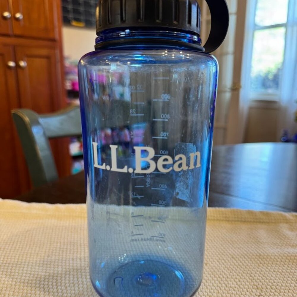 LL Bean Nalgene Blue Wide Mouth Water Bottle Made in USA 32oz